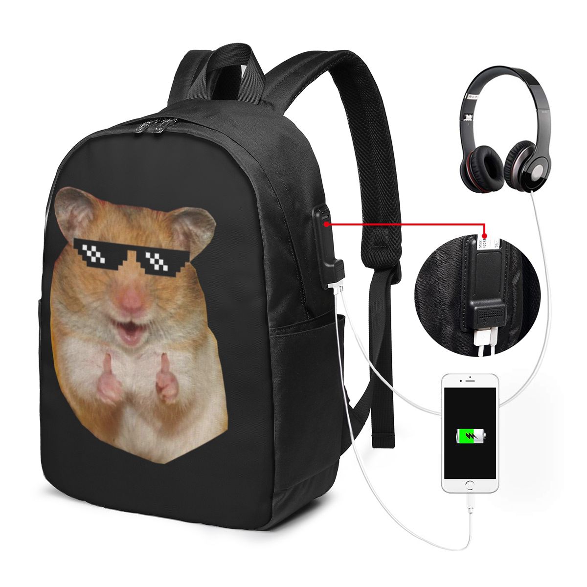 Laptop Bag - Funny Hamster Backpack Travel Notebook Bag