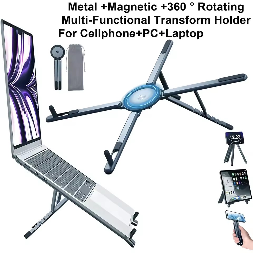 Laptop Stand - 3 in 1 Foldable Magnetic Phone