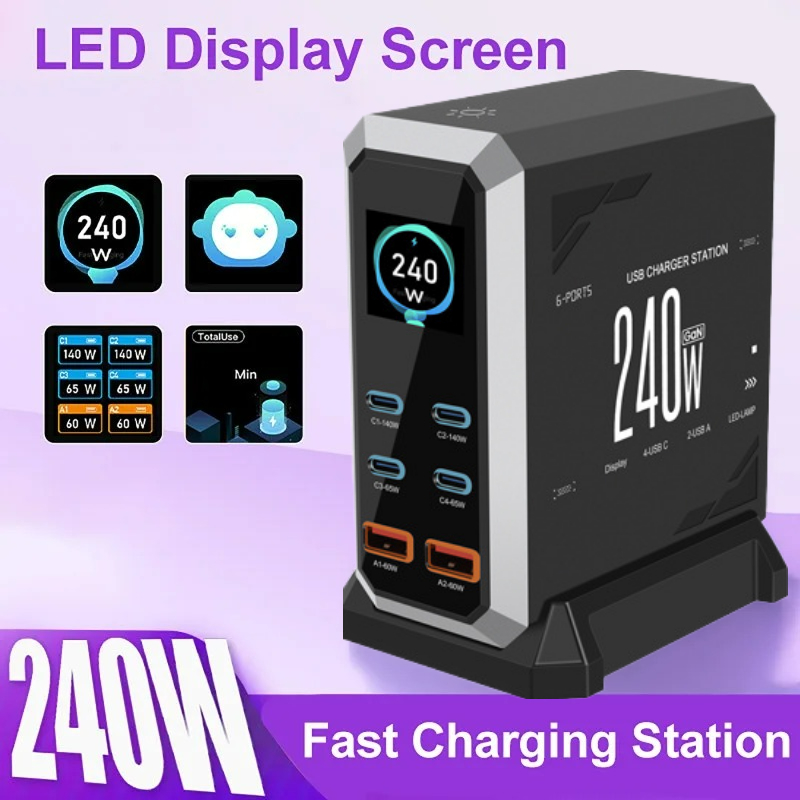 Laptop Charger - NEW 2026 240W GaN Charger 6-IN-1