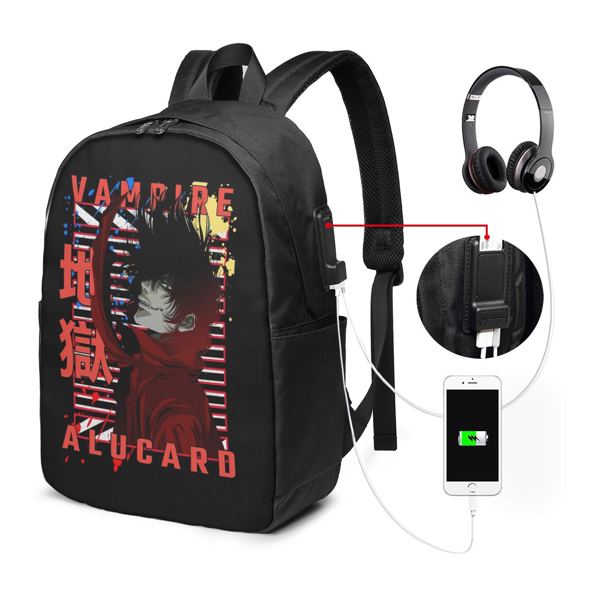 Laptop Bag - Alucard Hellsing Manga Backpack Travel Notebook