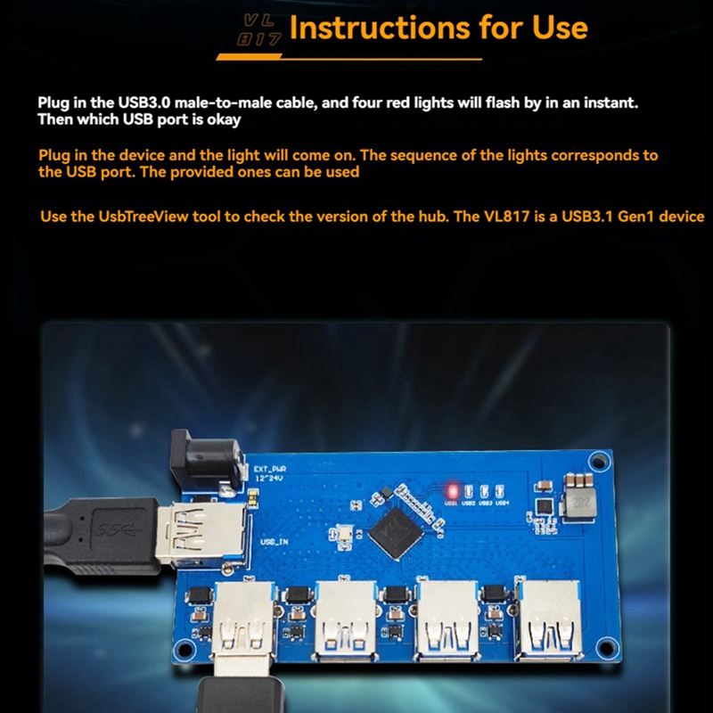 VL817 USB3.1 HUB Module 1 to 4 - Usb Hub ulasan dan harga