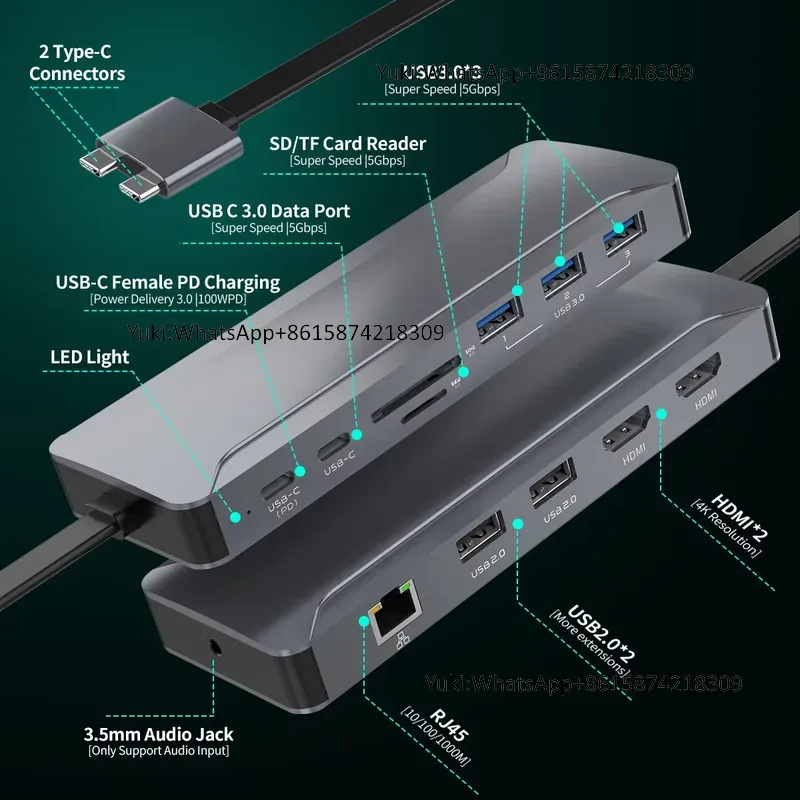 Hot Selling Dual Display Scree - Usb Hub ulasan dan harga