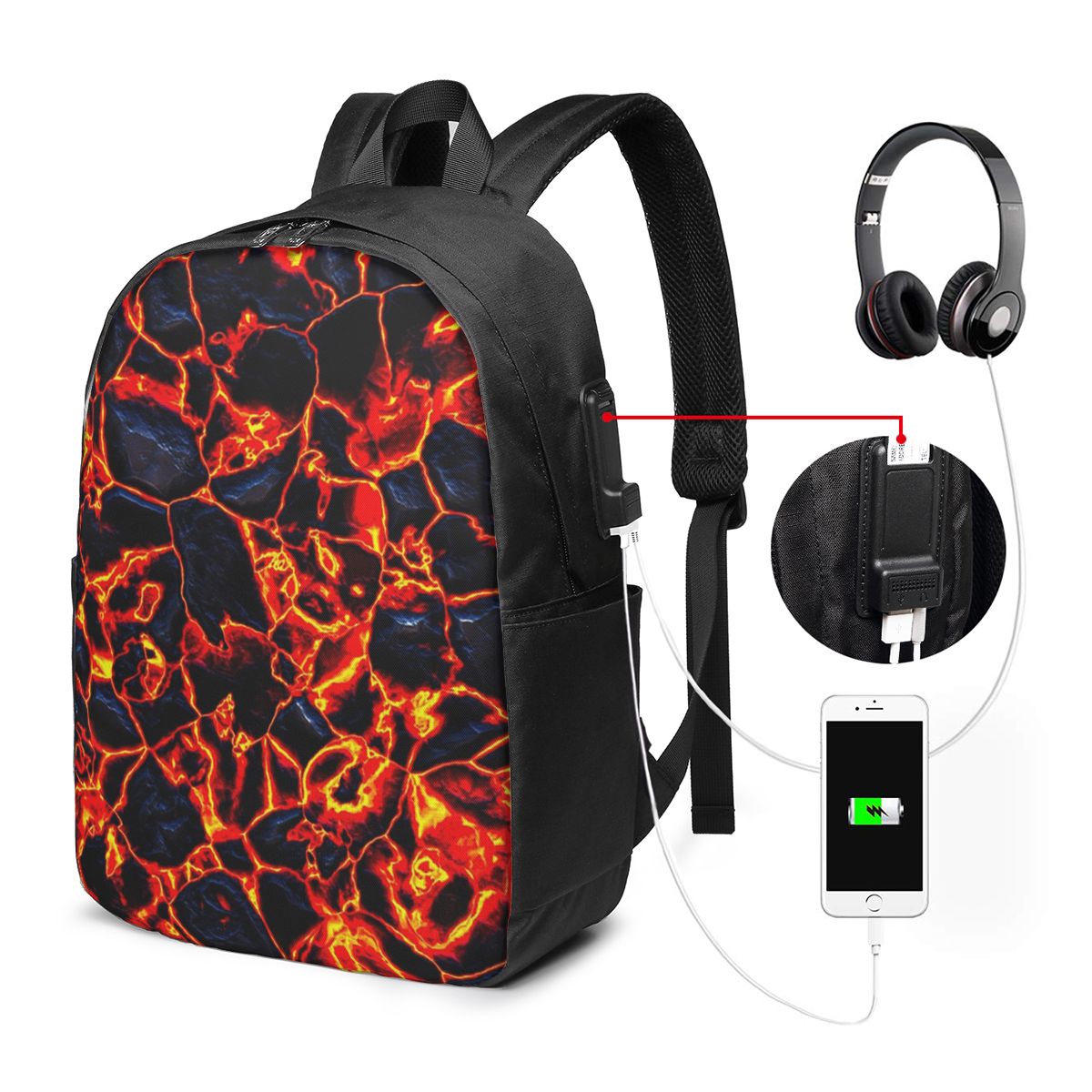 Magma Volcano Lava Fire Backpa - Laptop Bag ulasan dan harga
