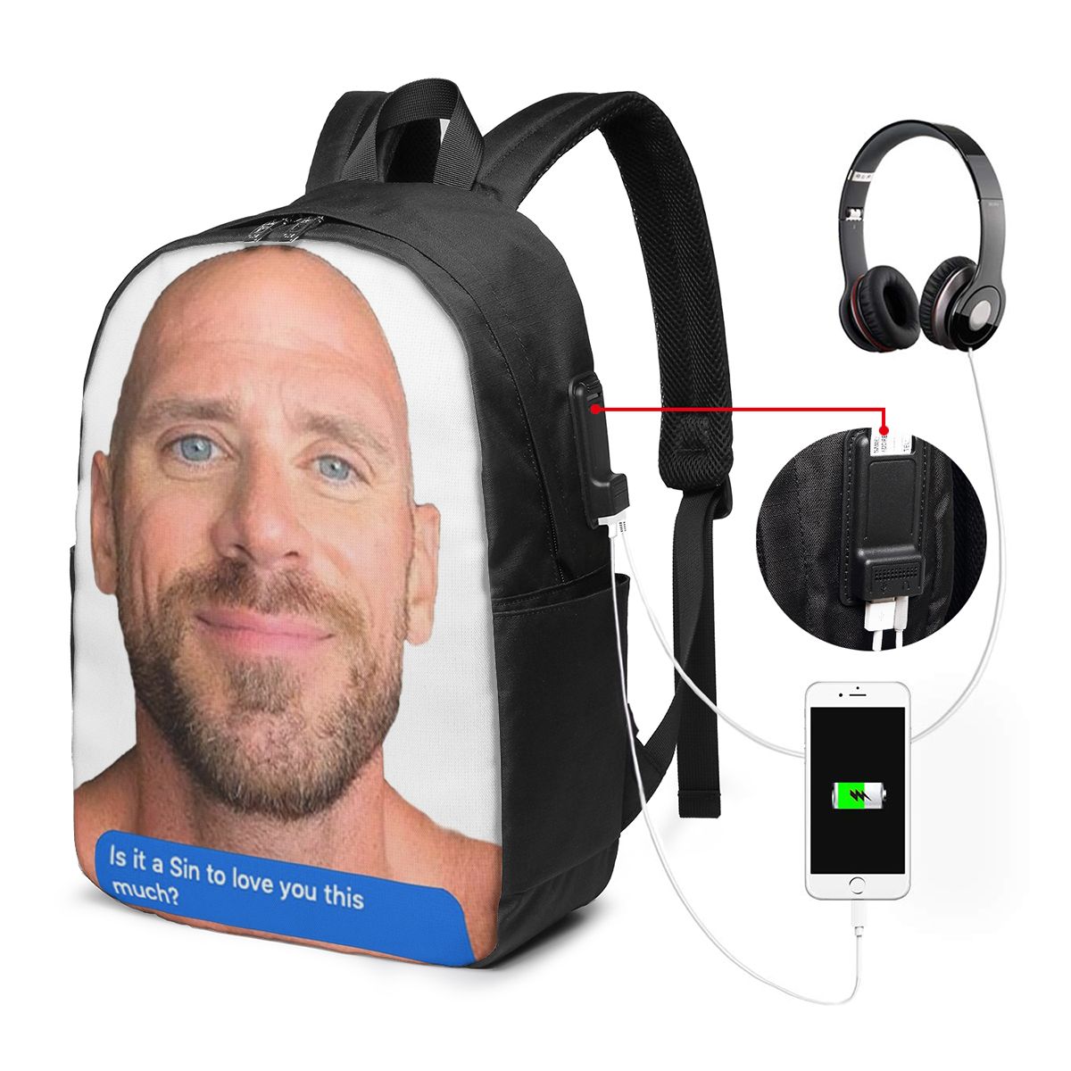 Johnny Sins Flirty Text Bubble - Laptop Bag ulasan dan harga