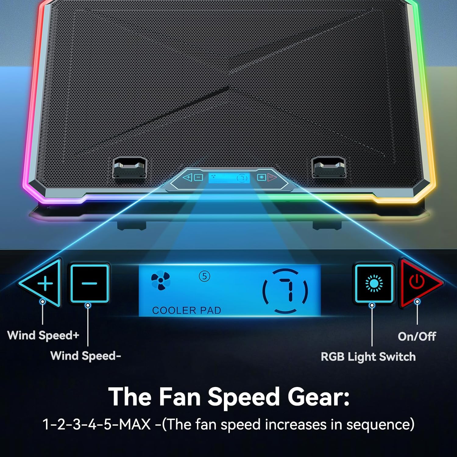 RGB Laptop Cooling Pad Gaming  - Laptop Cooling Pad ulasan dan harga