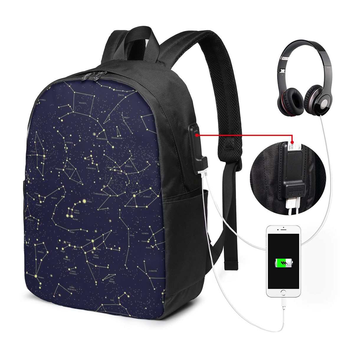 Night Sky Golden Celestial Sta - Laptop Bag ulasan dan harga