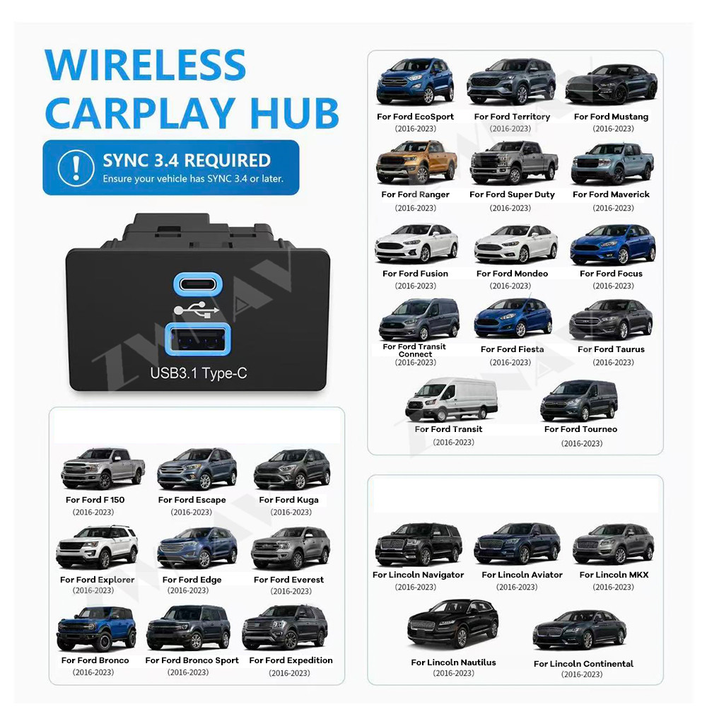 Wireless CarPlay Android Auto  - Usb C Hub ulasan dan harga
