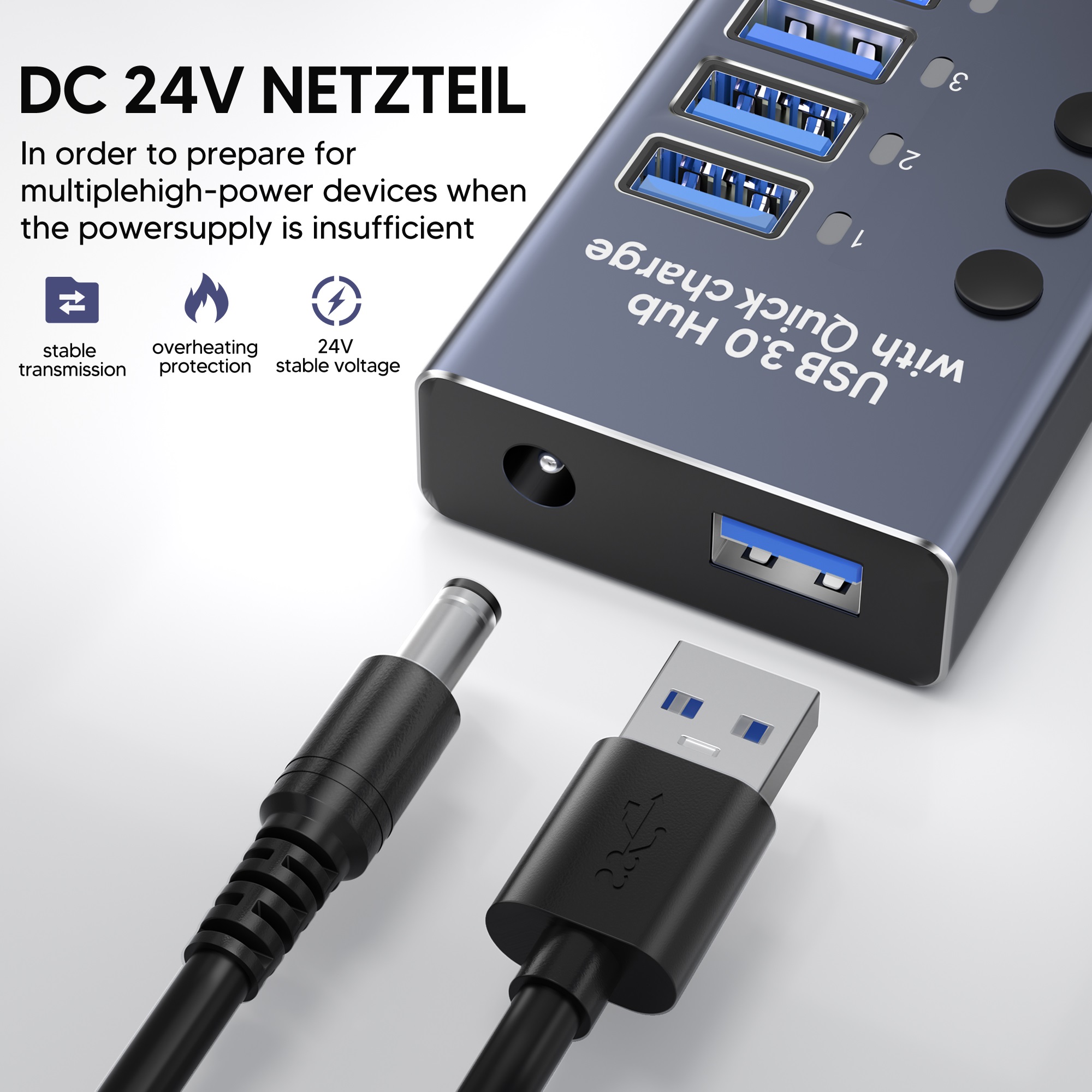 10 Port Aluminum Alloy High Sp - Usb Hub ulasan dan harga