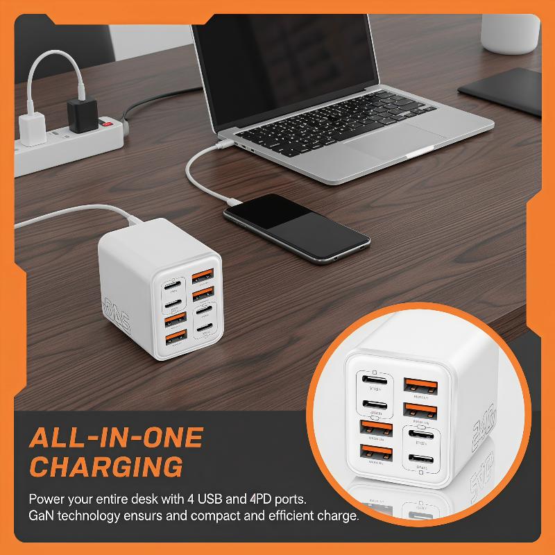 240W GaN USB C Charger 8 In 1  - Laptop Charger ulasan dan harga