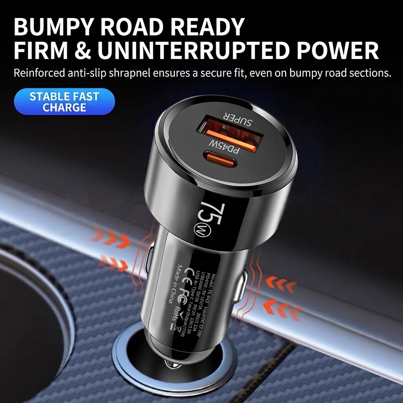 75W Dual Port Car Charger PD 4 - Usb C Hub ulasan dan harga