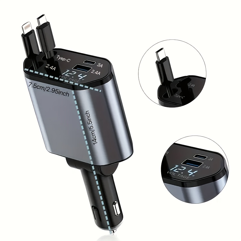 4 In 1 Fast Car Phone Charger, - Usb C Hub ulasan dan harga