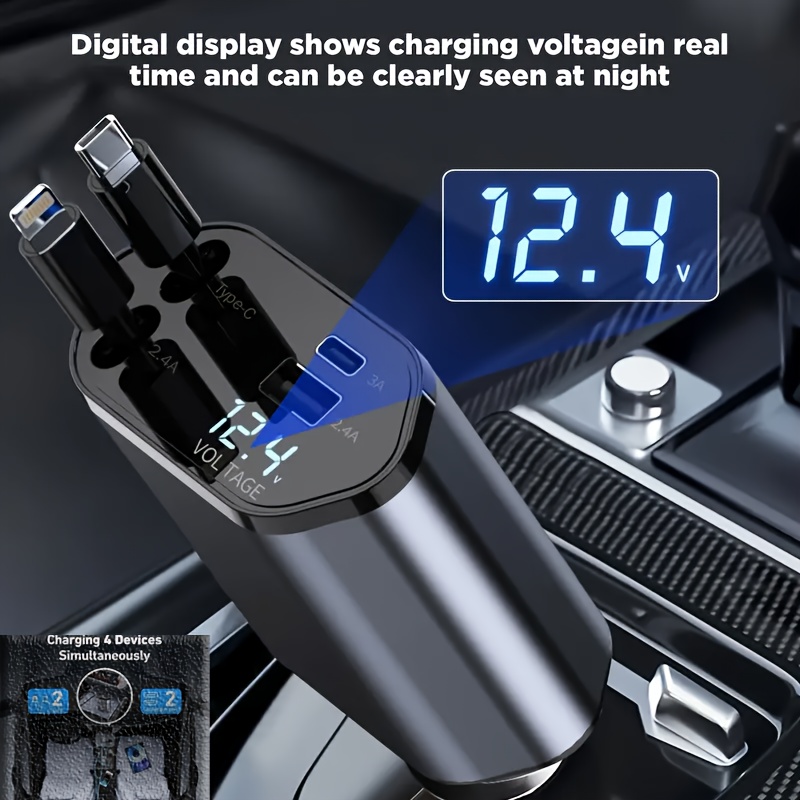4 In 1 Fast Car Phone Charger, - Usb C Hub ulasan dan harga