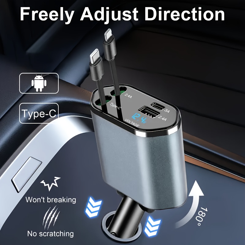 4 In 1 Fast Car Phone Charger, - Usb C Hub ulasan dan harga
