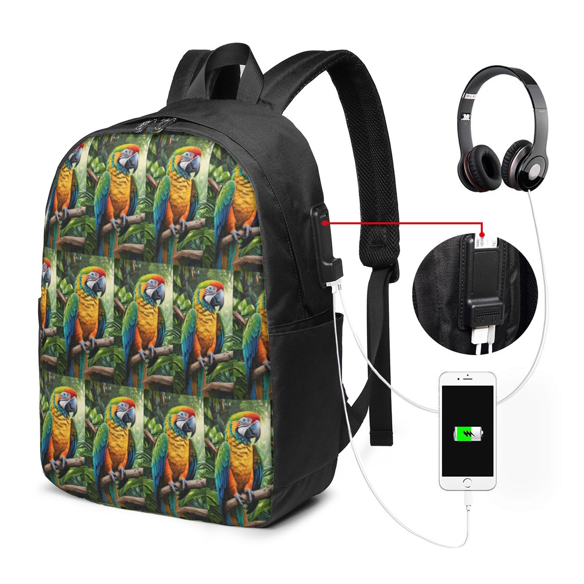 Cute Macaw Parrots Backpack Tr - Laptop Bag ulasan dan harga
