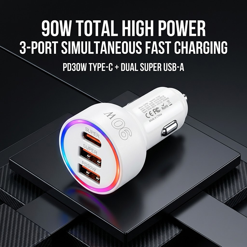 90W Car Charger Adapter with M - Usb C Hub ulasan dan harga