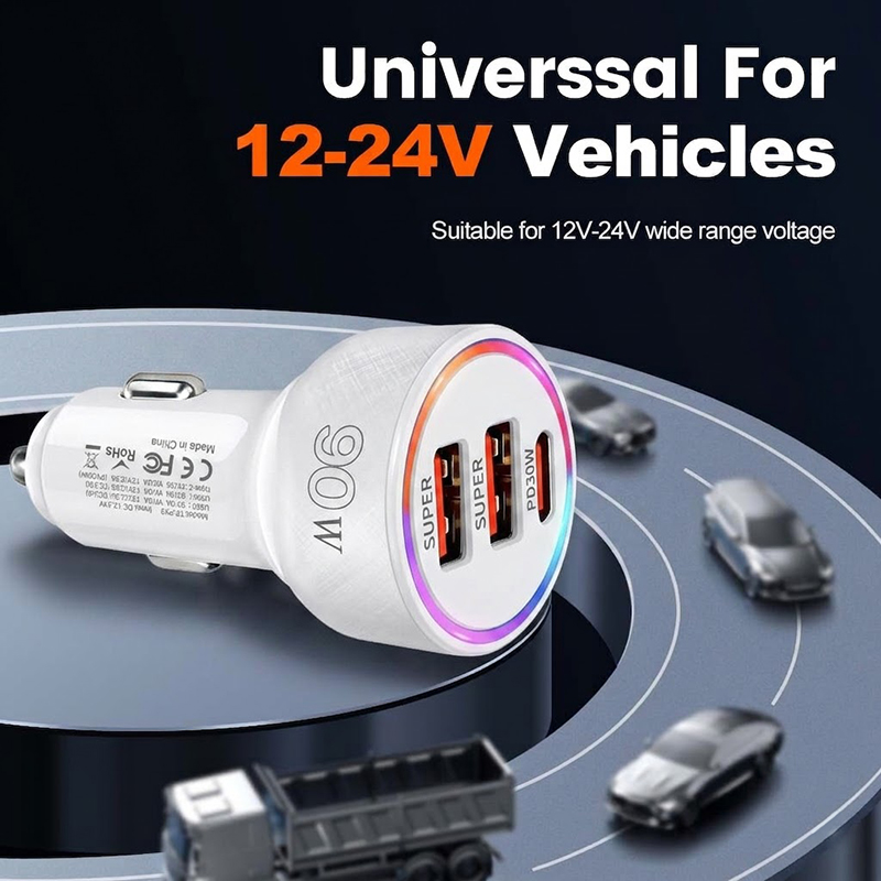 90W Car Charger Adapter with M - Usb C Hub ulasan dan harga