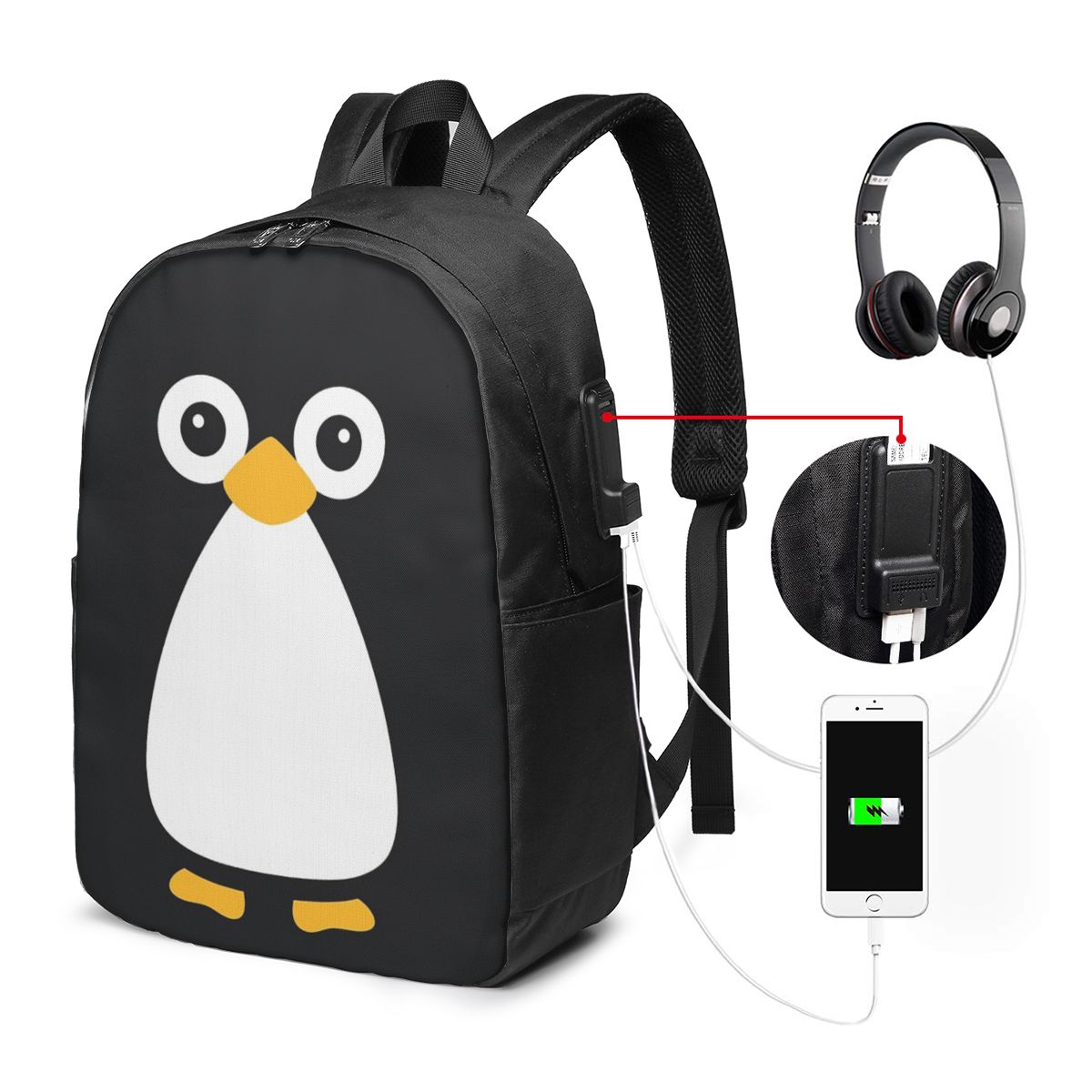 Cute Vector Penguin Backpack T - Laptop Bag ulasan dan harga